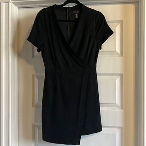 Aqua dress, black suede